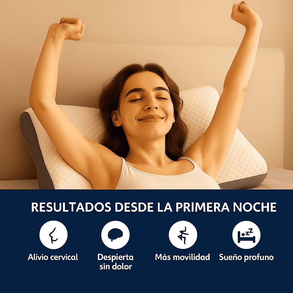 RelaxAir - Almohada Ortopedica 3D + 5 Mascarilla Térmica